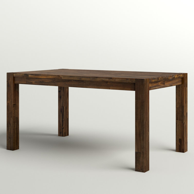 Distressed Jacobean Solid Rubberwood Rectangular Dining Table for Six