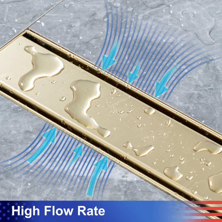 36'' Brushed Gold Stainless Steel Linear Shower Drain