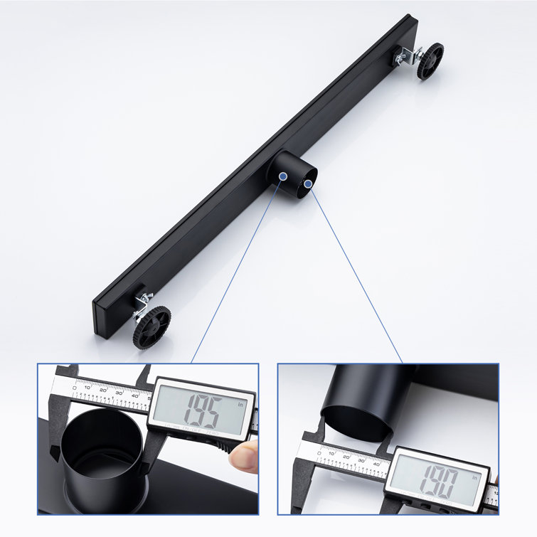28'' Matte Black Stainless Steel Linear Grid Shower Drain