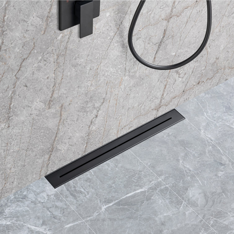 24'' Matte Black Stainless Steel Linear Shower Drain