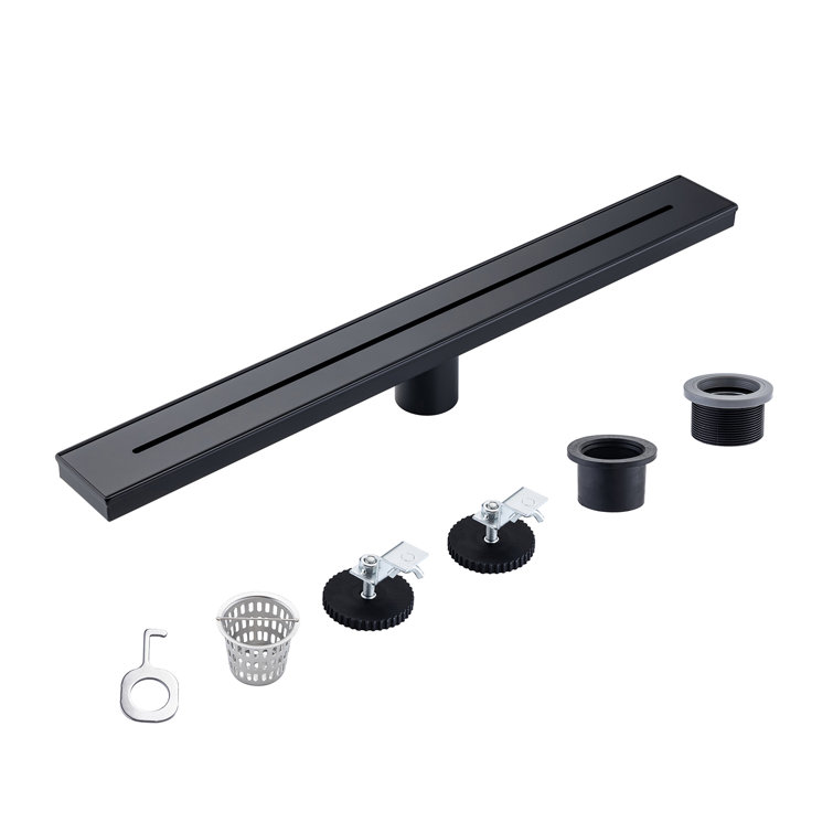 24'' Matte Black Stainless Steel Linear Shower Drain