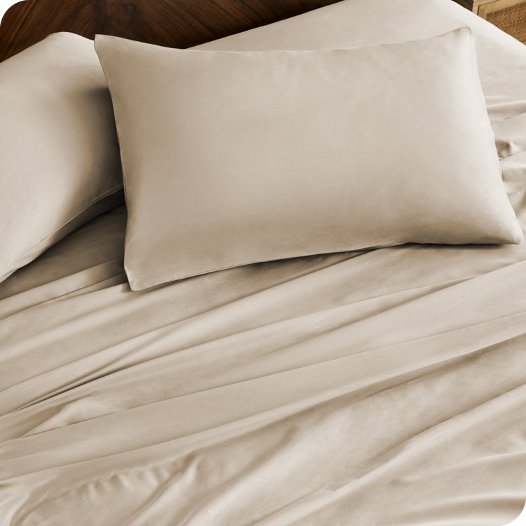Full French Beige Organic Cotton Percale Sheet Set