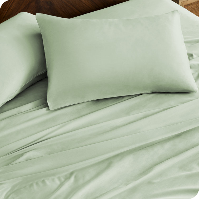 Willow Organic Cotton Percale King Sheet Set in Crisp Green