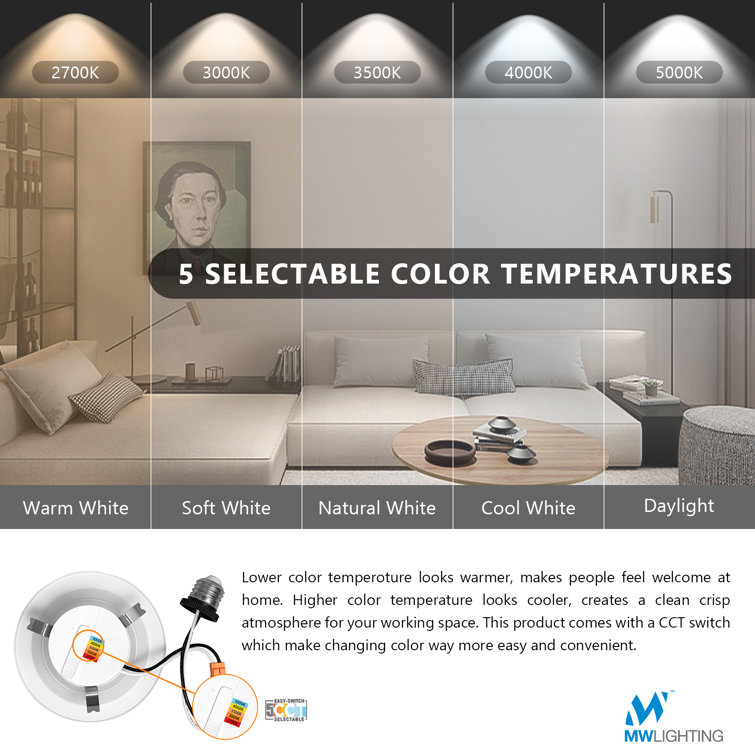 6-Inch White Aluminum LED Recessed Lighting Kit