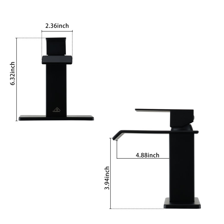 Matte Black Stainless Steel Single Handle Bathroom Faucet