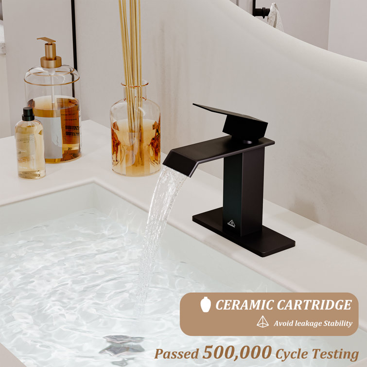 Matte Black Stainless Steel Single Handle Bathroom Faucet