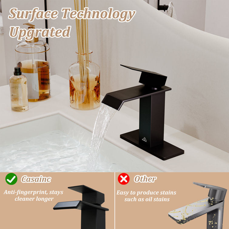 Matte Black Stainless Steel Single Handle Bathroom Faucet