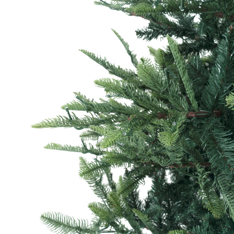 6' 6'' Green PVC Pre-Lit Artificial Christmas Tree with Metal Stand