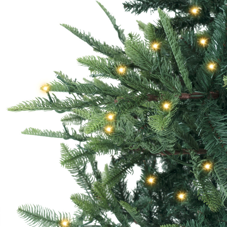 4' 3'' Green Artificial Pine Christmas Tree with Multicolored LED Lights
