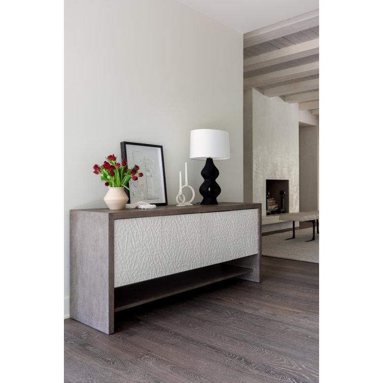 Weathered Oak and Cream 72'' Rectangular Sideboard with Storage