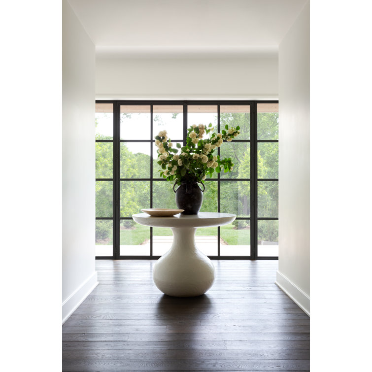 White Round Marble Transitional Dining Table