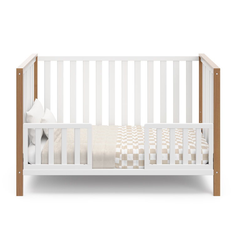 Modern Pacific White and Driftwood 4-in-1 Convertible Crib