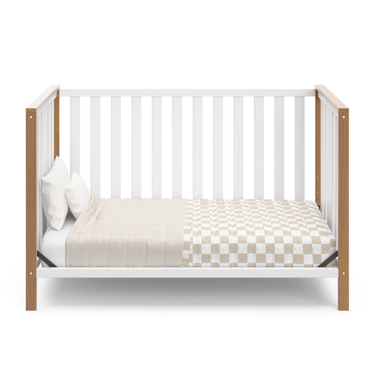 Modern Pacific White and Driftwood 4-in-1 Convertible Crib
