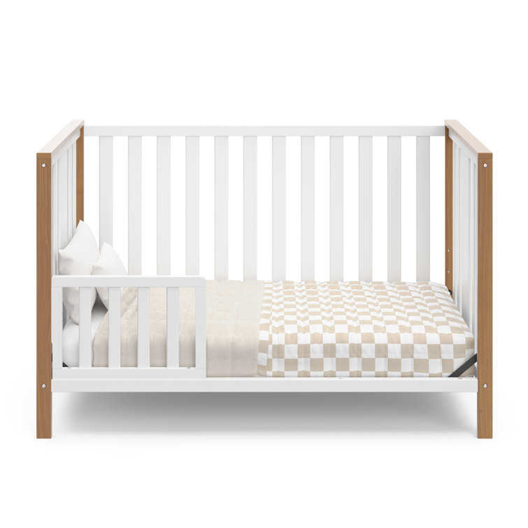 Modern Pacific White and Driftwood 4-in-1 Convertible Crib