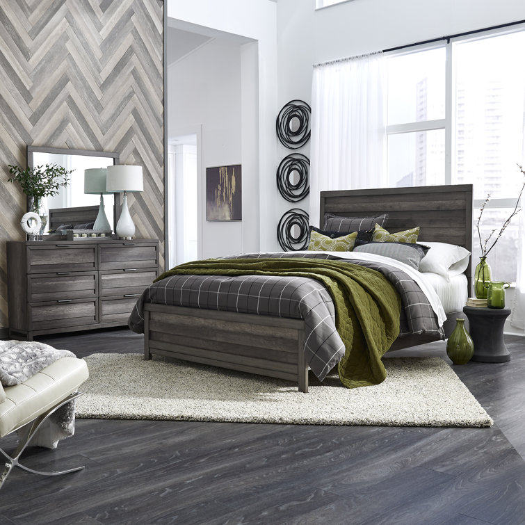 Greystone 6-Drawer Dresser with Beveled Mirror