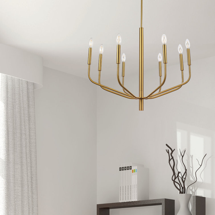 Aged Brass 8-Light Candle-Style Chandelier
