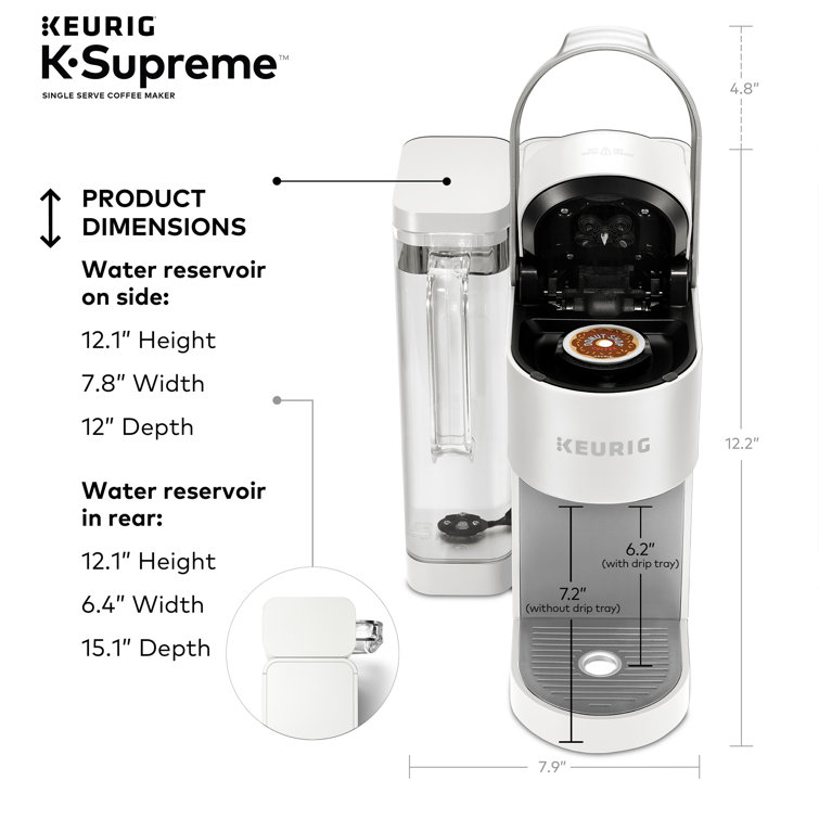 Elevated White Single-Serve Pod Coffee Maker with MultiStream Technology