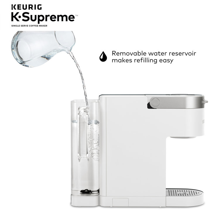 Elevated White Single-Serve Pod Coffee Maker with MultiStream Technology