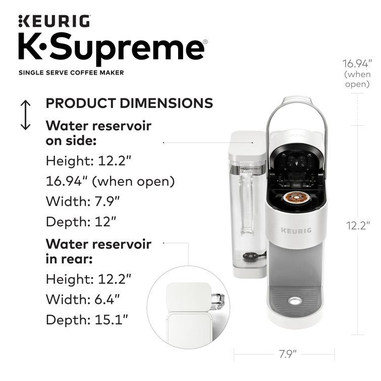 Elevated White Single-Serve Pod Coffee Maker with MultiStream Technology
