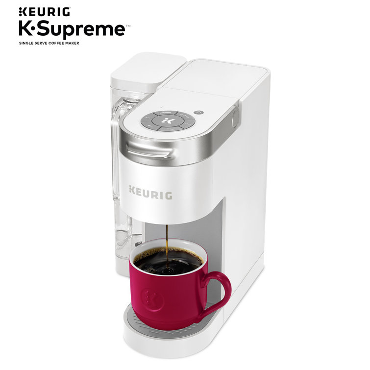 Elevated White Single-Serve Pod Coffee Maker with MultiStream Technology
