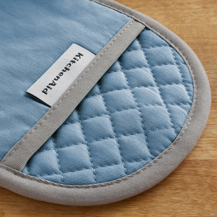 Blue Velvet Silicone Grip Oval Pot Holder Set