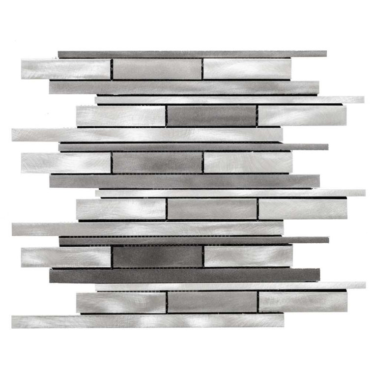 Mason Grigio 12" x 12" Metal Linear Mosaic Wall Tile