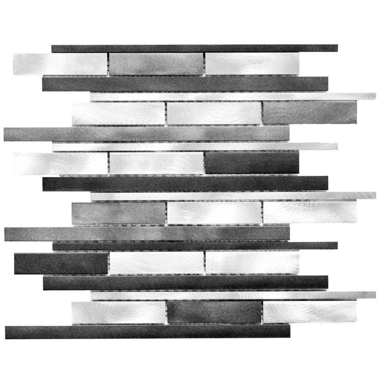Mason Grigio 12" x 12" Metal Linear Mosaic Wall Tile