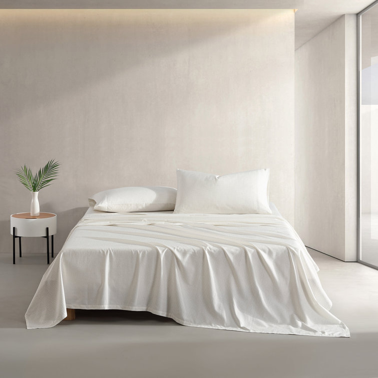 King White Organic Cotton Satin Sheet Set