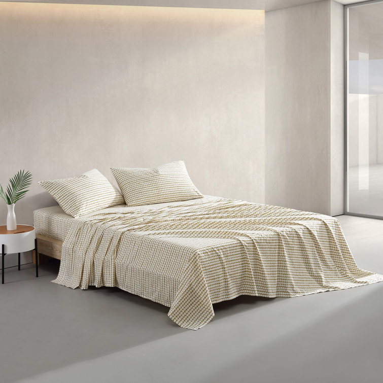 King Geometric Print Organic Cotton Percale Sheet Set