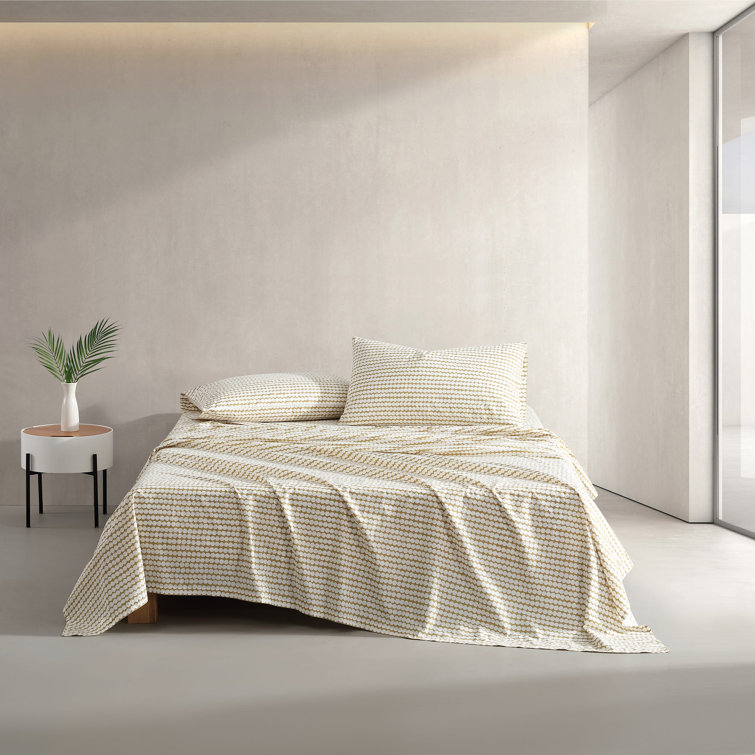 King Geometric Print Organic Cotton Percale Sheet Set