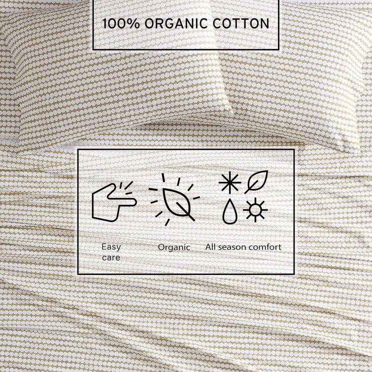 King Geometric Print Organic Cotton Percale Sheet Set