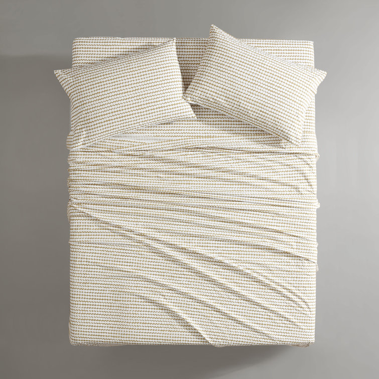 King Geometric Print Organic Cotton Percale Sheet Set