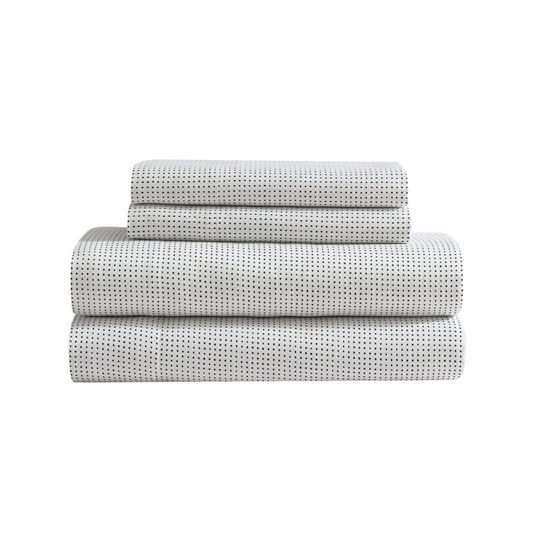 Navy and White Organic Cotton Queen Sheet Set