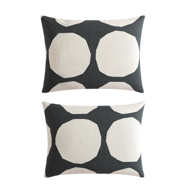 King Organic Cotton Retro Bedspread Cover Set in Black and Beige