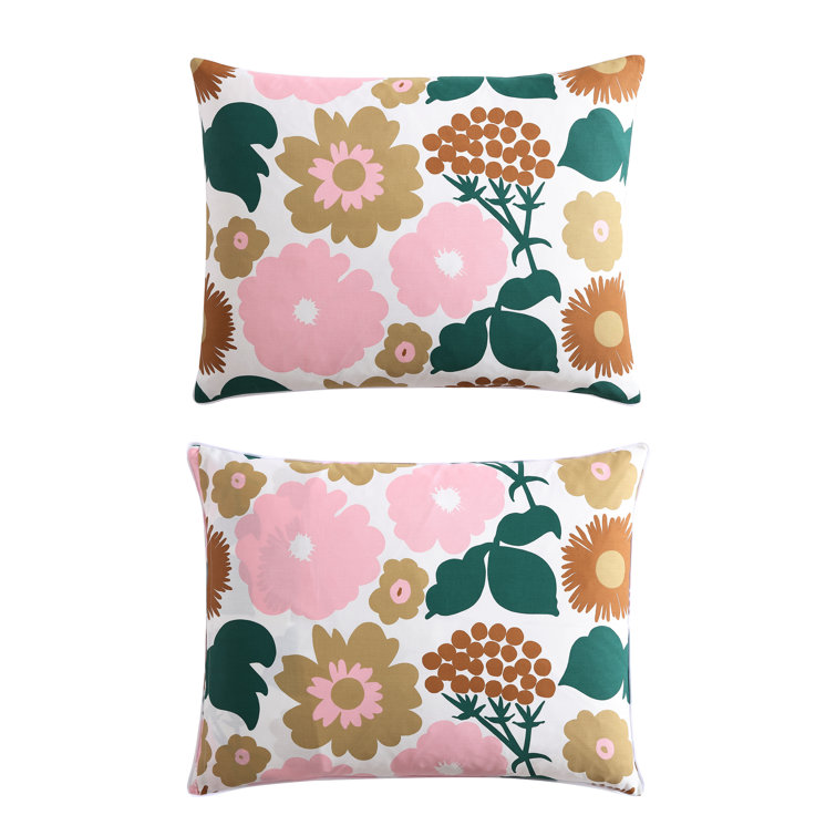 Pieni Kukkatori Pink Organic Cotton Queen Duvet Cover Set