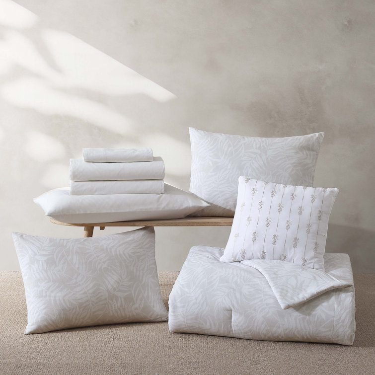 King White Cotton Bedspread Set with Decorative Pillow
