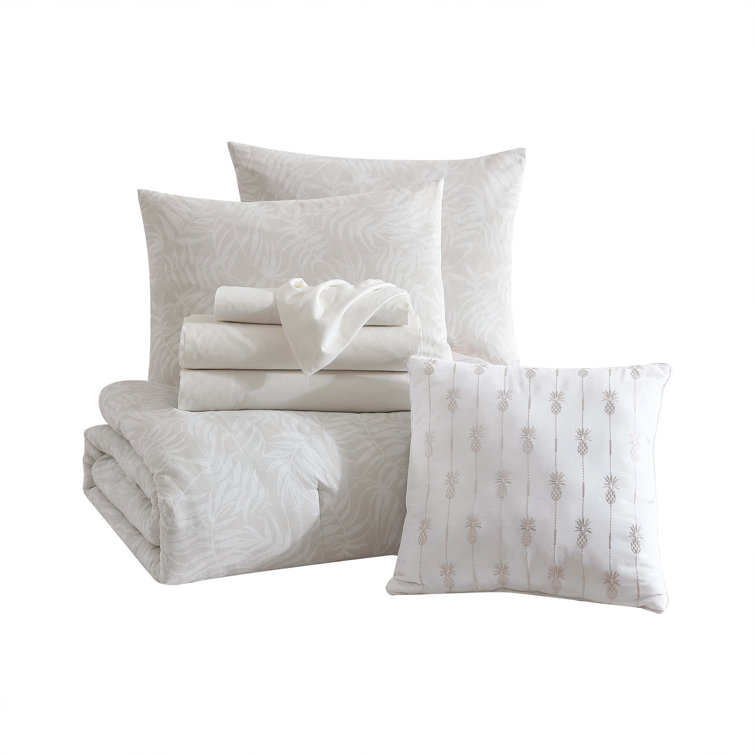 King White Cotton Bedspread Set with Decorative Pillow