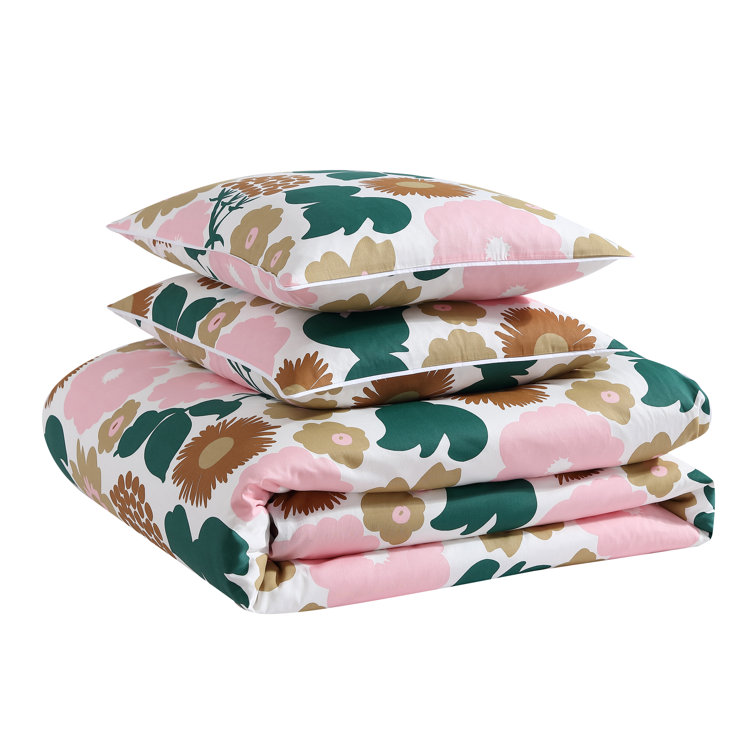 Pieni Kukkatori Pink Organic Cotton Queen Duvet Cover Set