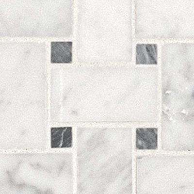 Carrara White Basketweave Honed Marble Mosaic Tile Sheet