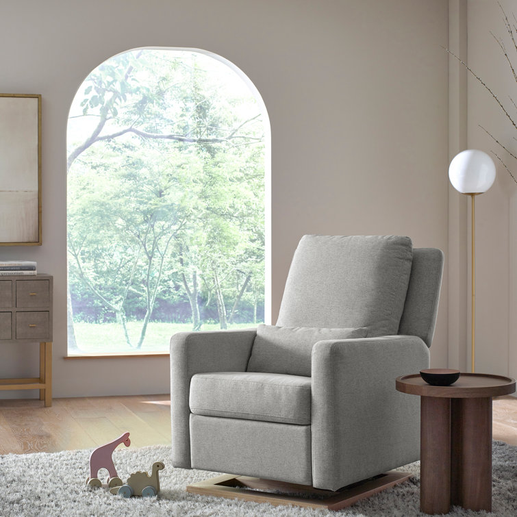 Cortado Shearling Swivel Recliner with Sustainably Sourced Wood