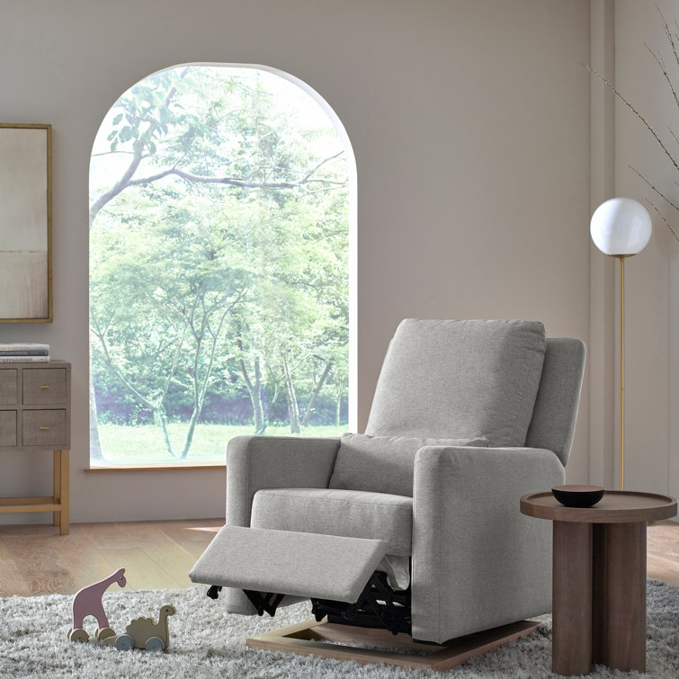 Cortado Shearling Swivel Recliner with Sustainably Sourced Wood