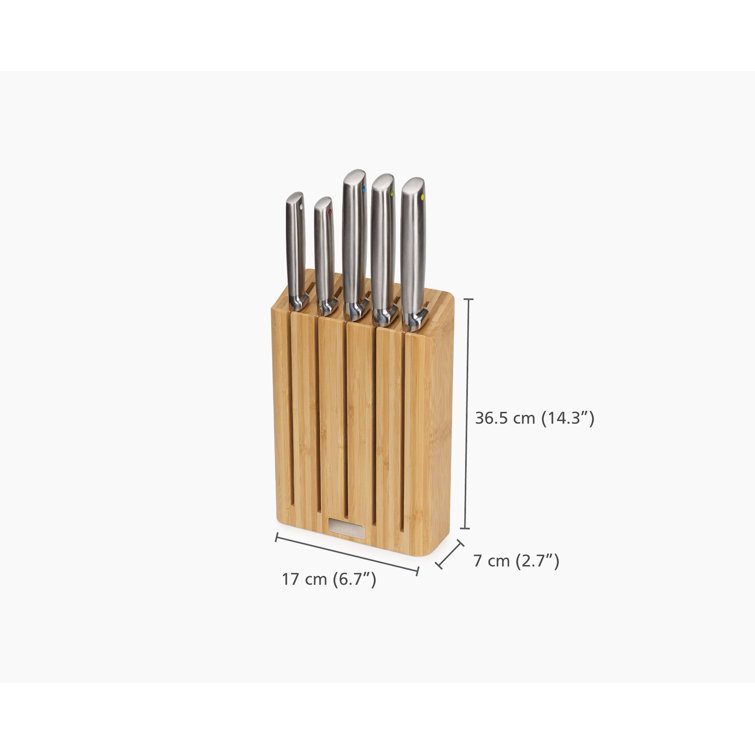 Joseph Joseph Joseph Joseph Elevate™ Steel 5-Piece Knife Set with Bamboo Block