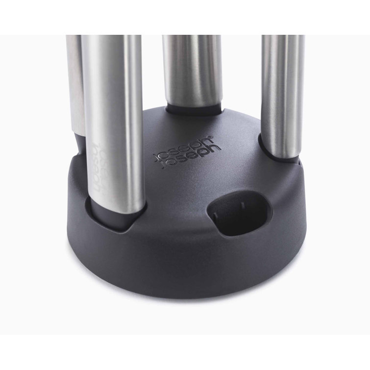 Joseph Joseph 5-Piece Stainless Steel and Silicone Utensil Set with Stand