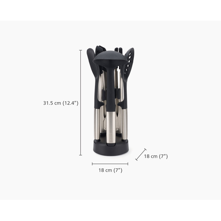 Joseph Joseph 5-Piece Stainless Steel and Silicone Utensil Set with Stand