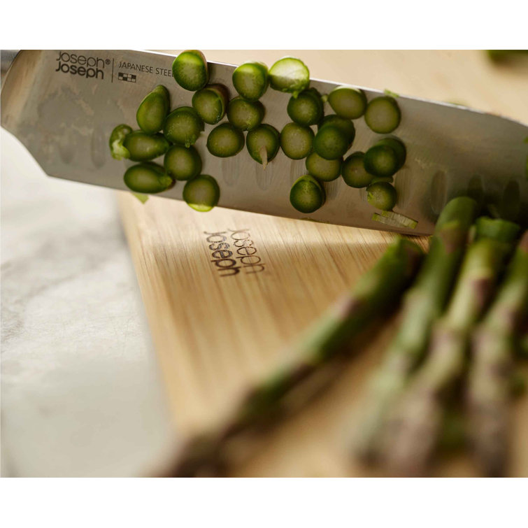 Stainless Steel and Bamboo 3-Piece Rectangular Chopping Board Set