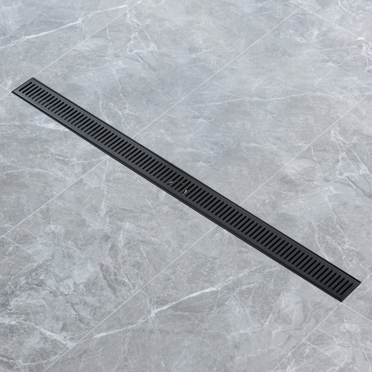 36'' Matte Black Stainless Steel Linear Grid Shower Drain