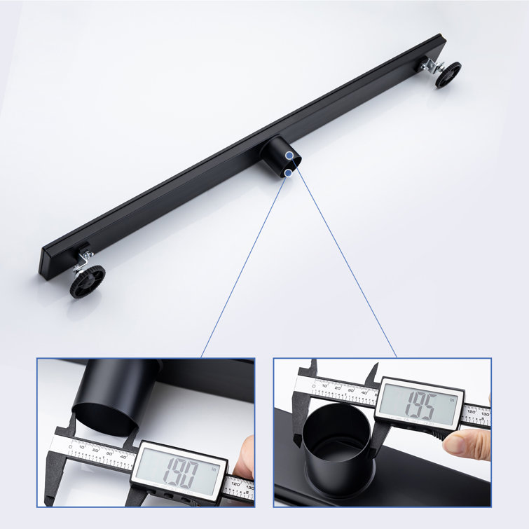 36'' Matte Black Stainless Steel Linear Grid Shower Drain
