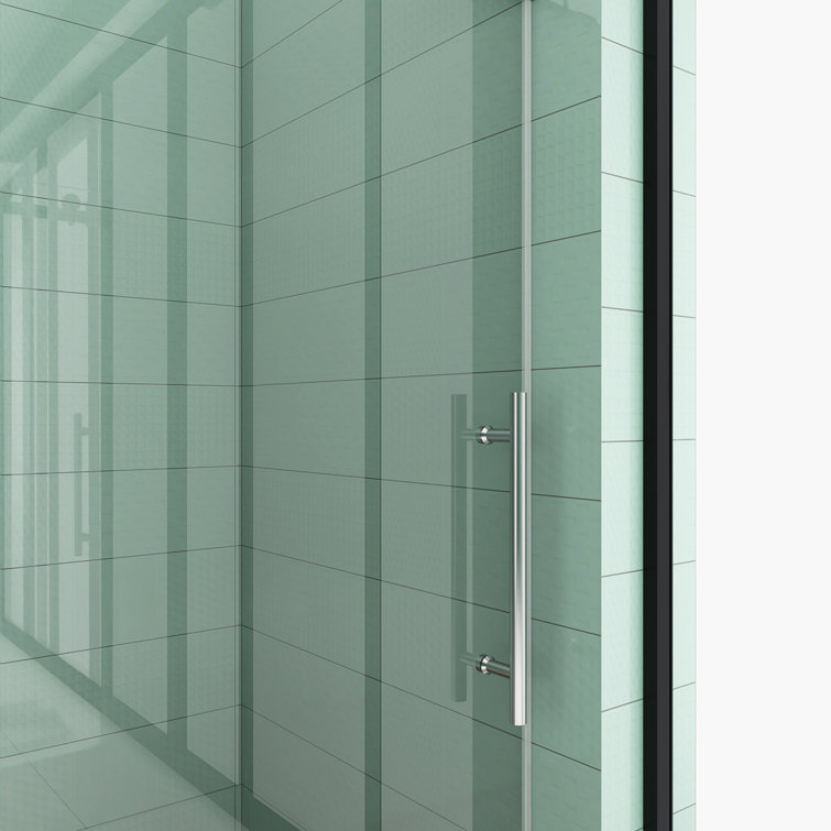 60'' W x 76'' H Brushed Nickel Frameless Sliding Shower Door