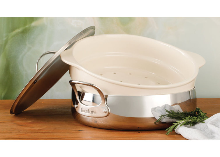 6-Quart Stainless Steel Steamer Pot with Ceramic Insert