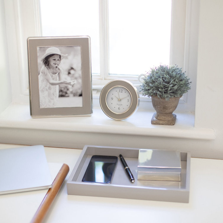 Small Chiffon Grey Lacquered Decorative Tray